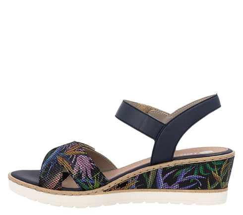 Sandale casual, dama, REMONTE, R6252-15 bleumarin, piele ecologica